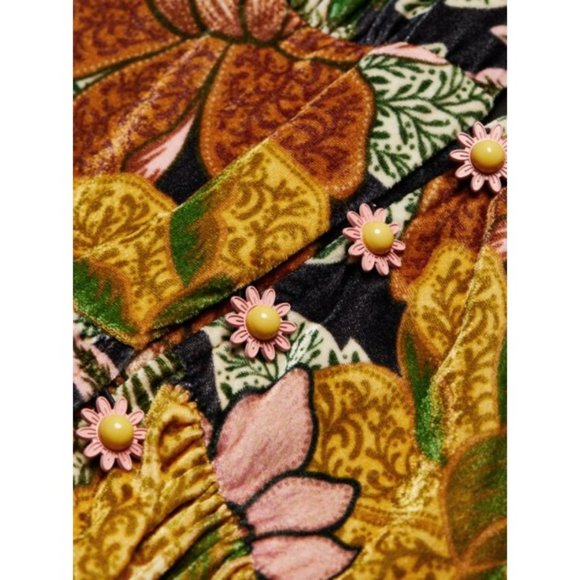 NWT $354 FARM RIO GARDEN VELVET MIDI DRESS US SIZE MEDIUM SOLD OUT EVERYWHERE! - Picture 8 of 11